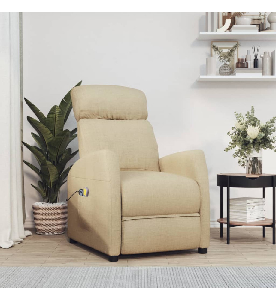 Fauteuil électrique de massage Crème Tissu