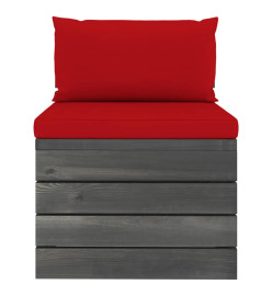 Salon palette de jardin 9 pcs avec coussins Bois de pin massif