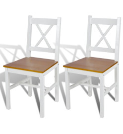 Chaises à manger lot de 2 blanc bois de pin