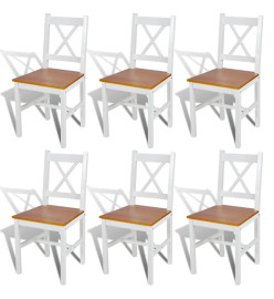 Chaises à manger lot de 6 blanc pinède