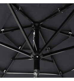 Parasol à 3 niveaux avec mât en aluminium Anthracite 2 m