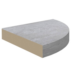 Étagères d'angle murales 4 pcs Gris béton 25x25x3,8 cm MDF