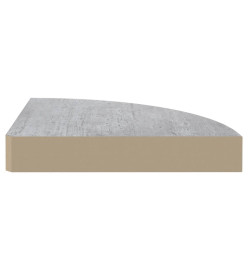 Étagères d'angle murales 4 pcs Gris béton 25x25x3,8 cm MDF