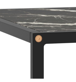 Table basse Noir avec verre marbre noir 80x80x35 cm