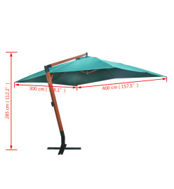 Parasol flottant Melia 300 x 400 cm Vert