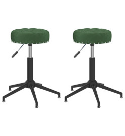 Chaises pivotantes à manger lot de 2 vert foncé velours