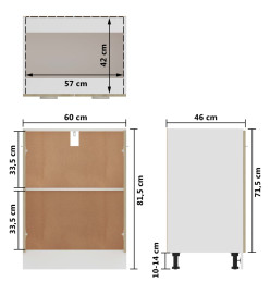 Armoire de plancher Chêne sonoma 60x46x81,5 cm Aggloméré