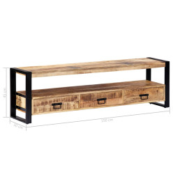 Meuble TV 150x30x45 cm Bois solide de manguier