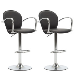 Tabourets de bar avec accoudoir lot de 2 noir similicuir