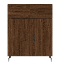 Buffet haut Chêne marron 69,5x34x180 cm Bois d'ingénierie