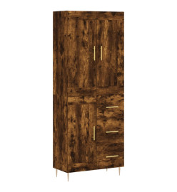 Buffet haut Chêne fumé 69,5x34x180 cm Bois d'ingénierie