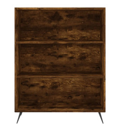 Buffet haut Chêne fumé 69,5x34x180 cm Bois d'ingénierie