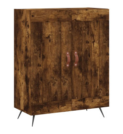 Buffet haut Chêne fumé 69,5x34x180 cm Bois d'ingénierie