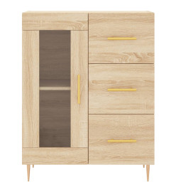 Buffet haut Chêne sonoma 69,5x34x180 cm Bois d'ingénierie