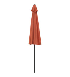 Parasol de balcon et mât en aluminium Terre cuite 270x144x222cm