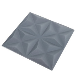 Panneaux muraux 3D 12 pcs 50x50 cm Gris origami 3 m²