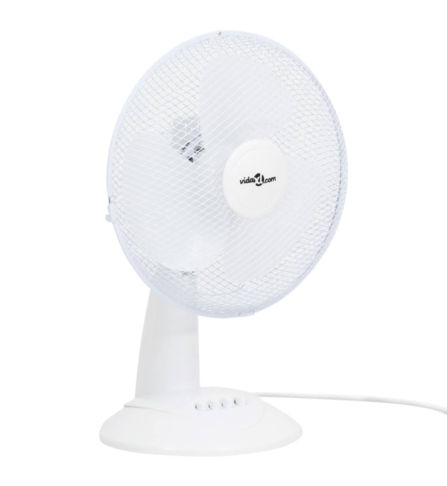 Ventilateur de table 3 vitesses 30 cm 40 W Blanc