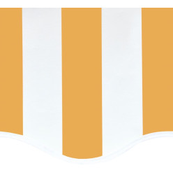 Tissu de remplacement pour auvent Jaune et blanc 4,5x3,5 m