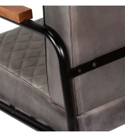 Fauteuil Gris Cuir véritable