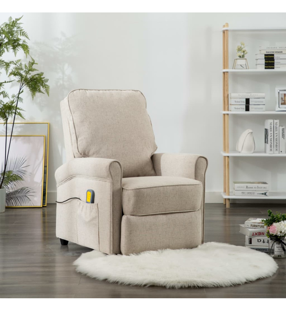 Fauteuil de massage Crème Tissu