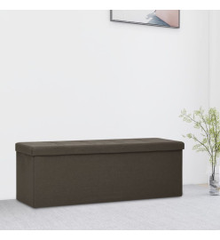 Banc de rangement pliable Marron foncé Faux lin