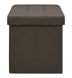 Banc de rangement pliable Marron foncé Faux lin