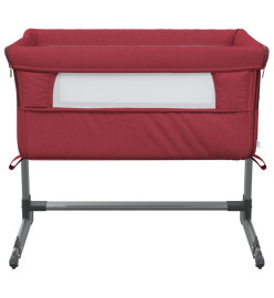 Lit pour bébé avec matelas Rouge Tissu de lin