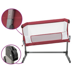 Lit pour bébé avec matelas Rouge Tissu de lin