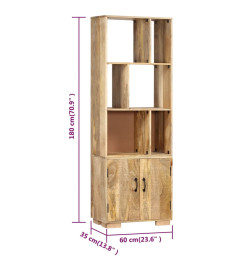 Bibliothèque 60x35x180 cm Bois de manguier solide