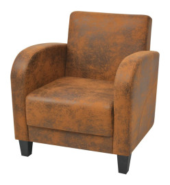 Fauteuil Marron Similicuir daim