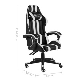 Fauteuil de jeux vidéo Noir et blanc Similicuir