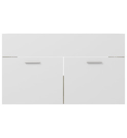 Armoire d'évier Blanc et chêne sonoma 80x38,5x46 cm Aggloméré