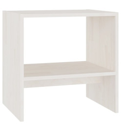 Table de chevet Blanc 40x30,5x40 cm Bois de pin massif