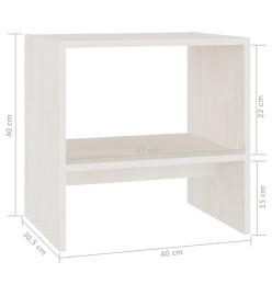 Table de chevet Blanc 40x30,5x40 cm Bois de pin massif