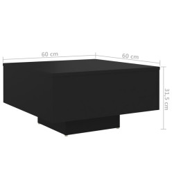 Table basse Noir 60x60x31,5 cm Aggloméré