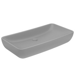 Lavabo de luxe rectangulaire Gris clair mat 71x38 cm Céramique