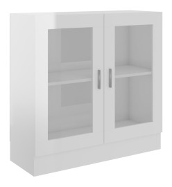 Armoire à vitrine Blanc brillant 82,5x30,5x80 cm Aggloméré