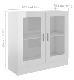 Armoire à vitrine Blanc brillant 82,5x30,5x80 cm Aggloméré