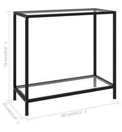 Table console Transparent 80x35x75 cm Verre trempé