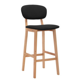 Tabourets de bar lot de 2 noir tissu