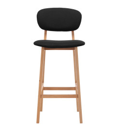 Tabourets de bar lot de 2 noir tissu