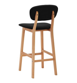 Tabourets de bar lot de 2 noir tissu