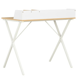 Bureau Blanc et naturel 80x50x84 cm