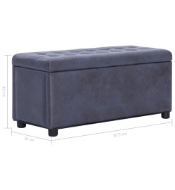 Pouf de rangement 87,5 cm Gris Similicuir daim