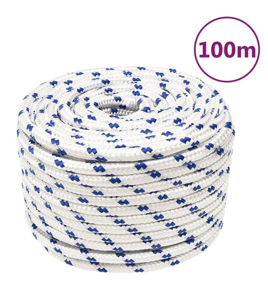 Corde de bateau Blanc 14 mm 100 m Polypropylène