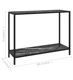 Table console Noir 100x35x75 cm Verre trempé