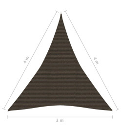 Voile d'ombrage 160 g/m² Marron 3x4x4 m PEHD