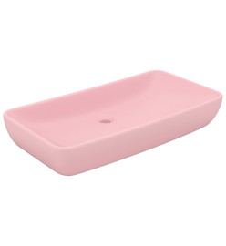 Lavabo de luxe rectangulaire Rose mat 71x38 cm Céramique