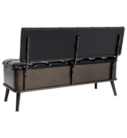 Banc de rangement avec dossier 110 cm Noir Similicuir