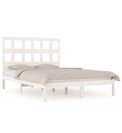 Cadre de lit Blanc Bois de pin massif 200x200 cm